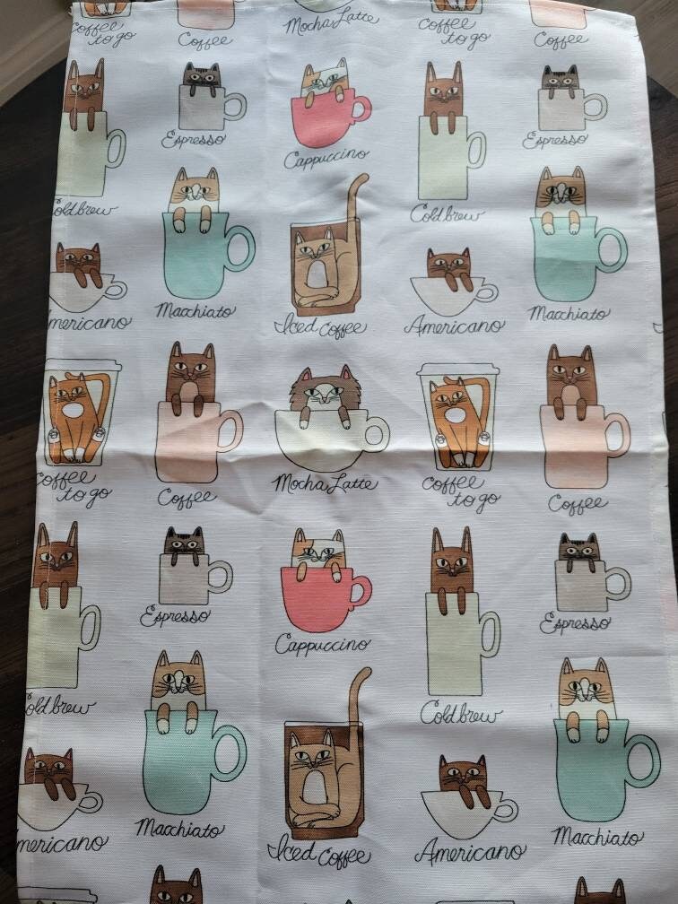 Cats n' Coffee tea towel