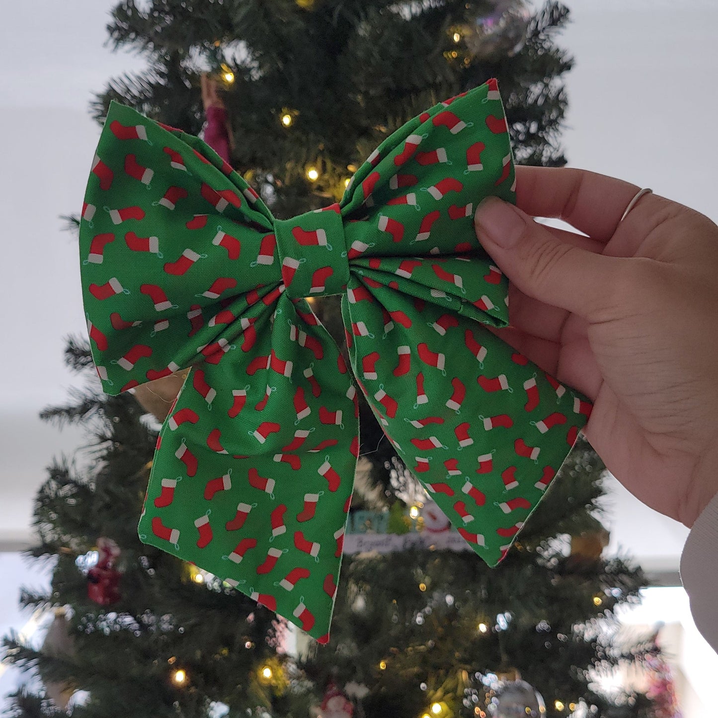 Stocking Stuffer over the collar bow
