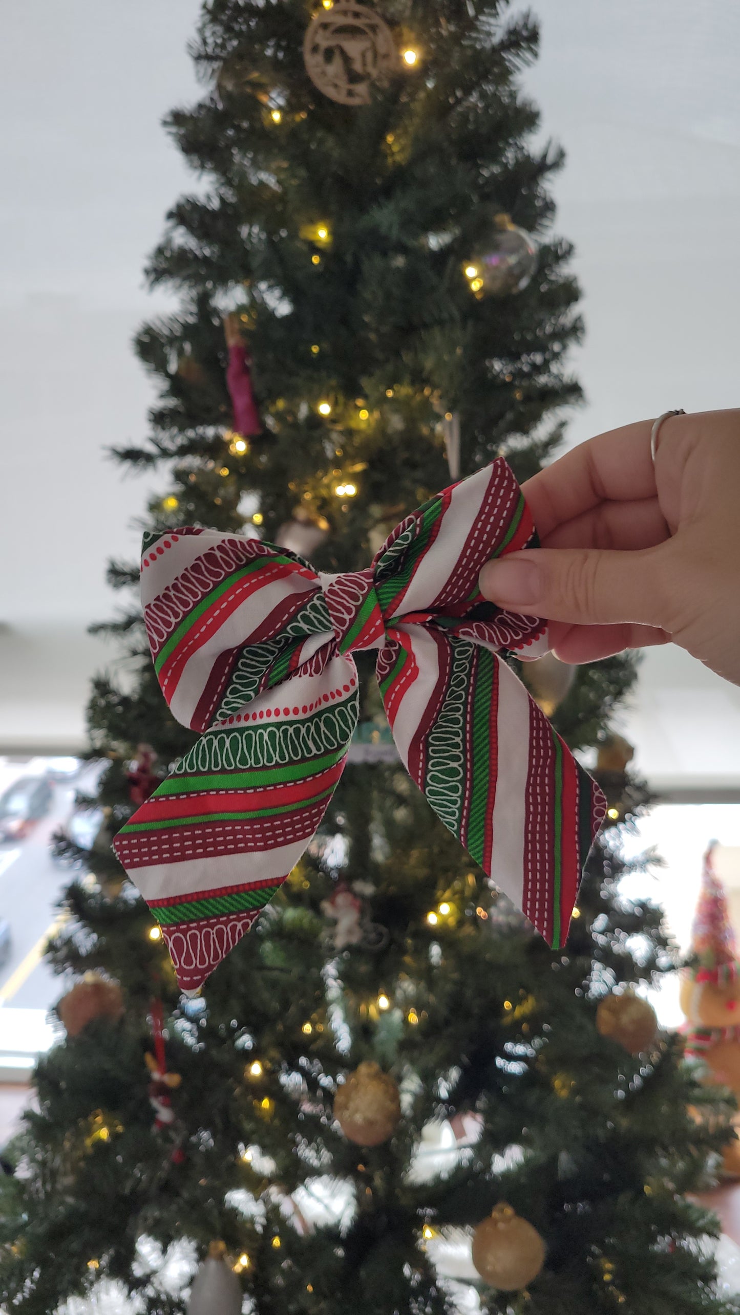 Candy Stripe over the collar bow