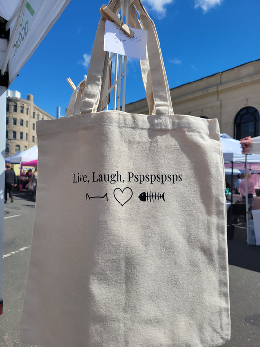 Live, Laugh, Pspspsps tote