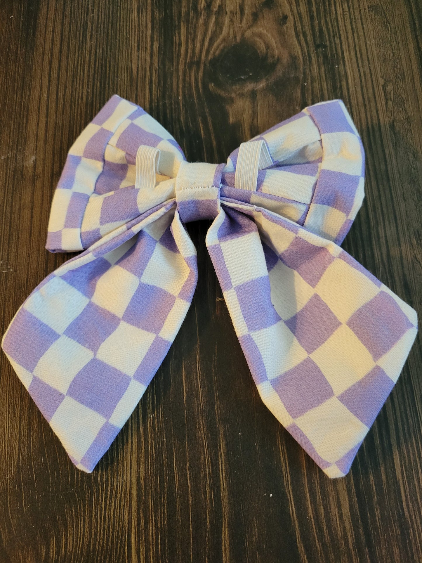 Purple Checkered over the collar bow