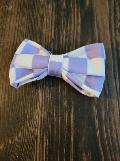 Purple Checkered over the collar bow