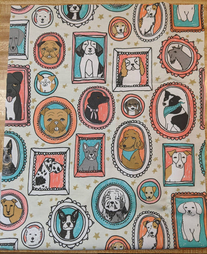 Dogs in Frames tea towel