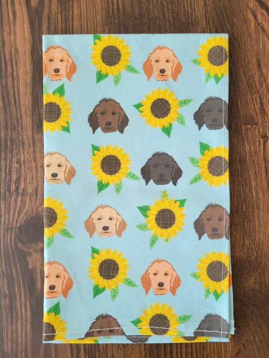 Doodles n' Sunflowers tea towel