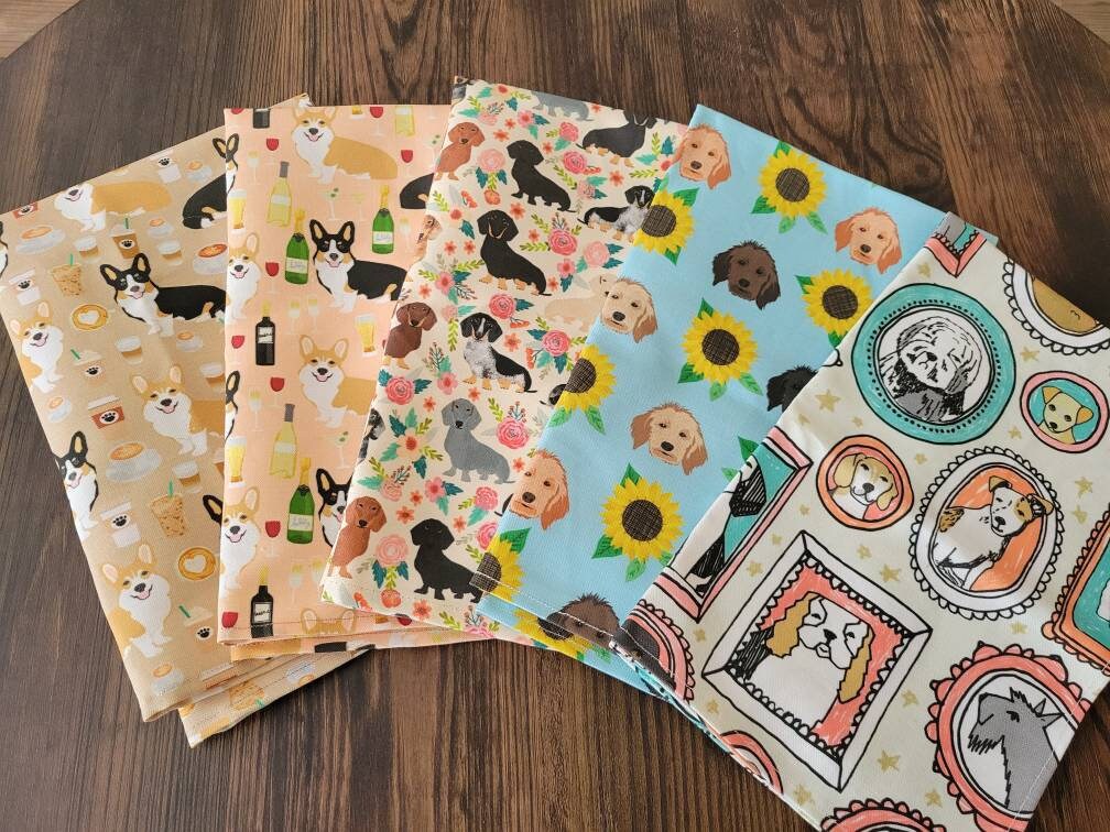 Corgis n' Wine tea towel