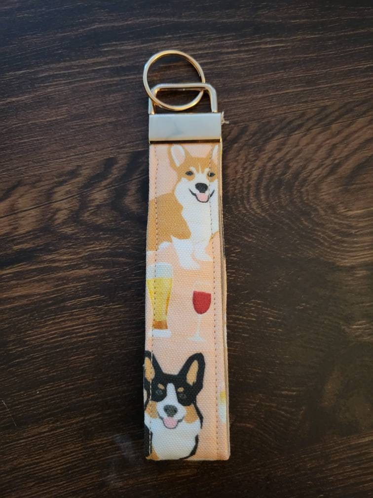 Corgis n' Wine keychain