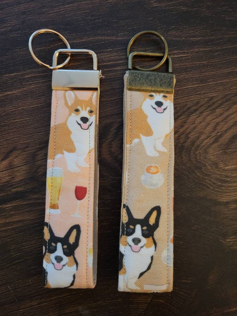 Corgis n' Wine keychain